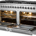 Forno Galiano - 60 in. Gold Professional Freestanding Dual Fuel Range, Stainless Steel FFSGS6156 - 60 - Farmhouse Kitchen and Bath