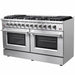 Forno Galiano - 60 in. Gold Professional Freestanding Range, Gas Stove and Gas Oven, Stainless Steel, FFSGS6244 - 60 - Farmhouse Kitchen and Bath