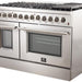 Forno Galiano Professional - 48 in.Dual Fuel Range, Gas Stove, and Electric Oven, Stainless Steel FFSGS6156 - 48 - Farmhouse Kitchen and Bath
