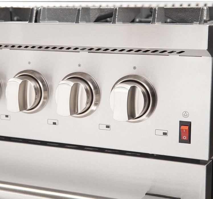 Forno Galiano Professional - 48 in.Dual Fuel Range, Gas Stove, and Electric Oven, Stainless Steel FFSGS6156 - 48 - Farmhouse Kitchen and Bath