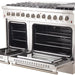 Forno Galiano Professional - 48 in.Dual Fuel Range, Gas Stove, and Electric Oven, Stainless Steel FFSGS6156 - 48 - Farmhouse Kitchen and Bath