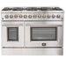 Forno Galiano Professional - 48 in.Dual Fuel Range, Gas Stove, and Electric Oven, Stainless Steel FFSGS6156 - 48 - Farmhouse Kitchen and Bath