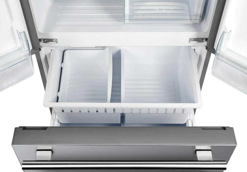 Forno Gallipoli - 31 in. French Door Refrigerator with Internal Ice Maker FFFFD1974 - 35SG - Farmhouse Kitchen and Bath