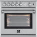 Forno Lazio - 30 in. All Gas Range with 5 Sealed Burner, Air Fryer Basket, and Griddle in Stainless Steel, FFSGS6276 - 30 - Farmhouse Kitchen and Bath