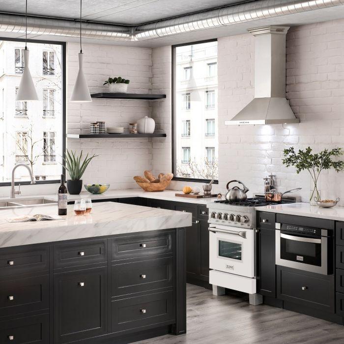 DISCONTINUED-ZLINE 24" Professional Dual Fuel Range, Matte White Door, RA-WM-24 - Farmhouse Kitchen and Bath