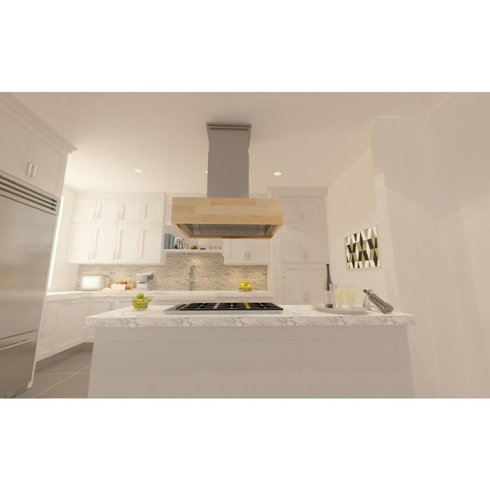 ZLINE 48" Remote Blower Wooden Island Range Hood, 681iM-RS-48-400 - Farmhouse Kitchen and Bath