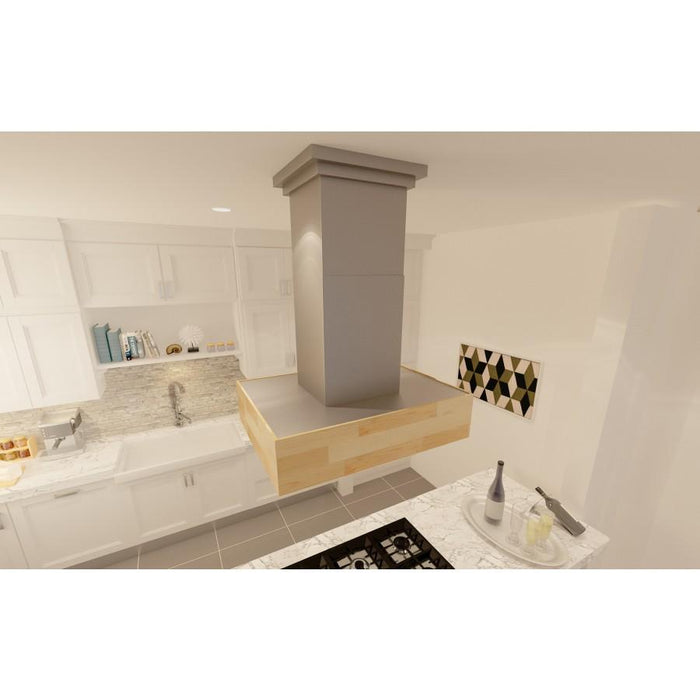 ZLINE 42" Remote Blower Wooden Island Range Hood, 681iM-RS-42-400 - Farmhouse Kitchen and Bath