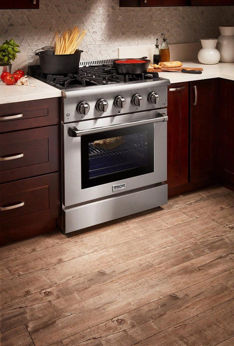 THOR 30" Professional Gas Range in Stainless Steel, HRG3080U - Farmhouse Kitchen and Bath