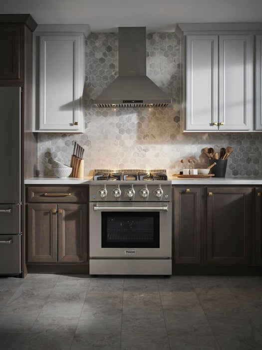 THOR 30" Professional Propane Range in Stainless Steel, HRG3080ULP - Farmhouse Kitchen and Bath