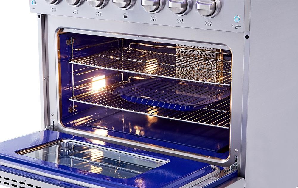 THOR 36″ Pro - style 6 Stainless Steel Burner Gas Range, HRG3618U - Farmhouse Kitchen and Bath