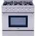 THOR 36″ Pro - style 6 Stainless Steel Burner Propane Range, HRG3618ULP - Farmhouse Kitchen and Bath