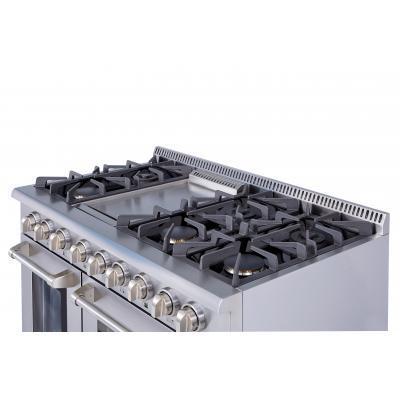 THOR 48″ - 6 Burner Stainless Steel Professional Propane Range, HRG4808ULP - Farmhouse Kitchen and Bath