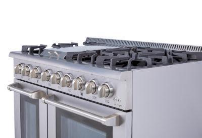 THOR 48″ - 6 Burner Stainless Steel Professional Propane Range, HRG4808ULP - Farmhouse Kitchen and Bath