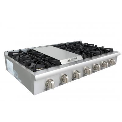THOR 48" Professional Gas Rangetop in Stainless Steel, HRT4806U - Farmhouse Kitchen and Bath