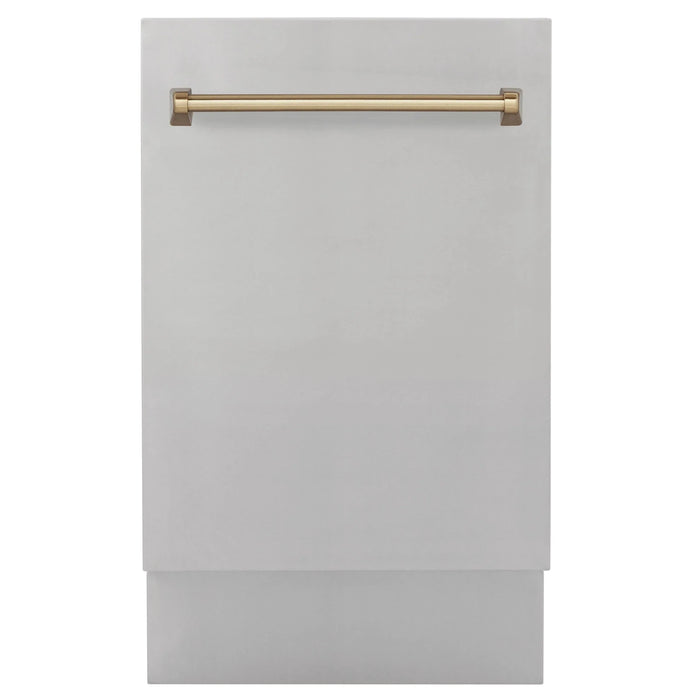 ZLINE Autograph 18" Dishwasher Stainless Door, Black DWVZ-304-18 - Farmhouse Kitchen and Bath