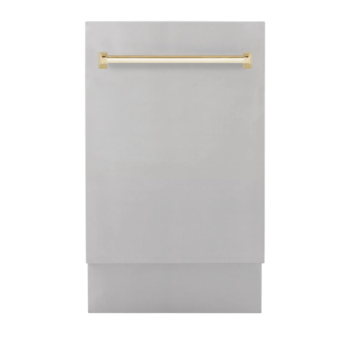 ZLINE Autograph 18" Dishwasher Stainless Door, Black DWVZ-304-18 - Farmhouse Kitchen and Bath