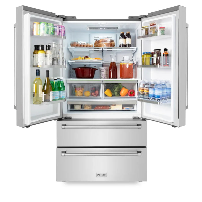 ZLINE Kitchen Package with Refrigerator, Range, Microwave, 3KPR-RAOTRH3009K