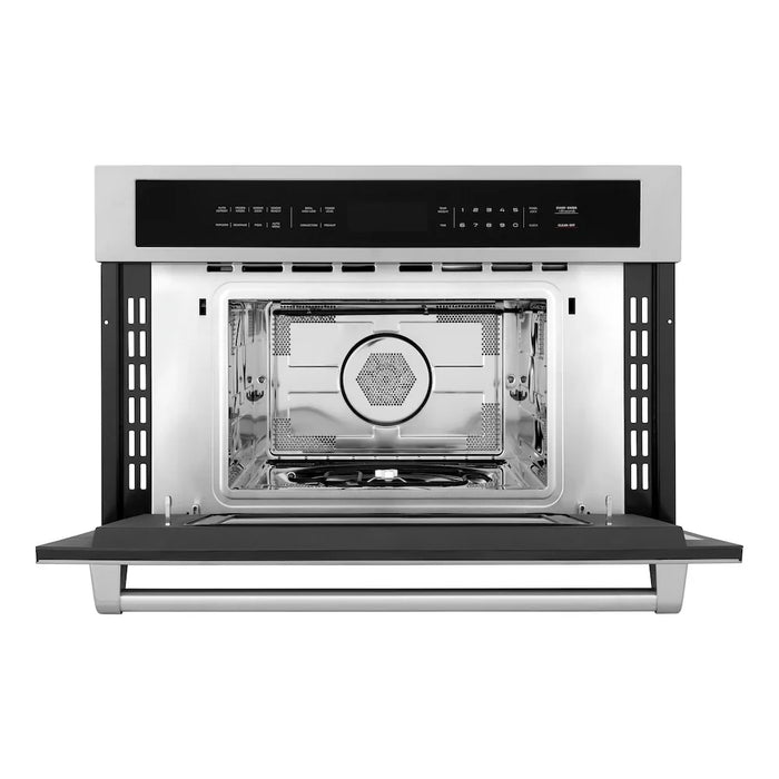 ZLINE Kitchen Package Refrigerator, Rangetop, Wall Oven, Microwave 4KPR-RT36-MWAWS09K