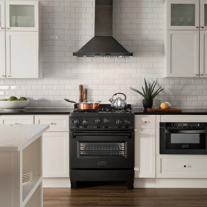 ZLINE 30" Bundled Range, Range Hood, Microwave, 3KP-RGBRH30-MW09K
