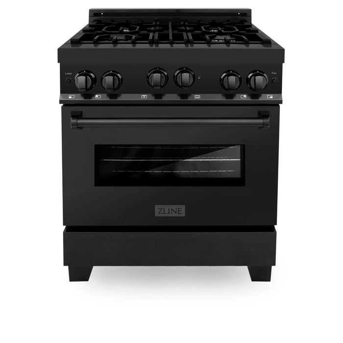 ZLINE 30" Bundled Range, Range Hood, Microwave, 3KP-RGBRH30-MW09K