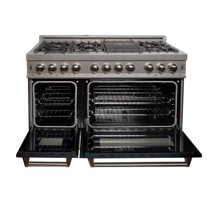 ZLINE 48" Bundle Range RAS-BLM-48 & Range Hood 8654BLM-48, 2KP-RASBLMRH4809K