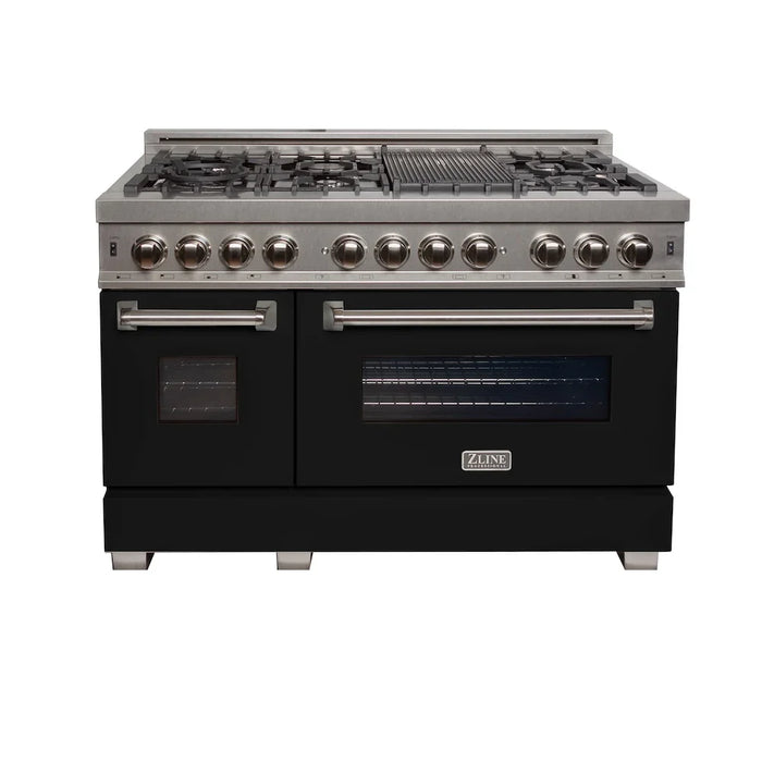 ZLINE 48" Bundle Range RAS-BLM-48 & Range Hood 8654BLM-48, 2KP-RASBLMRH4809K