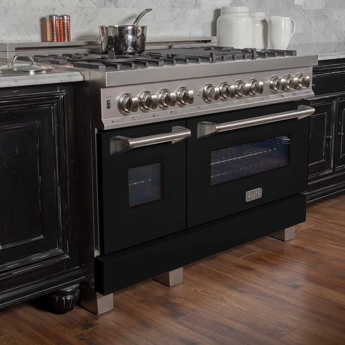 ZLINE 48" Bundle Range RAS-BLM-48 & Range Hood 8654BLM-48, 2KP-RASBLMRH4809K