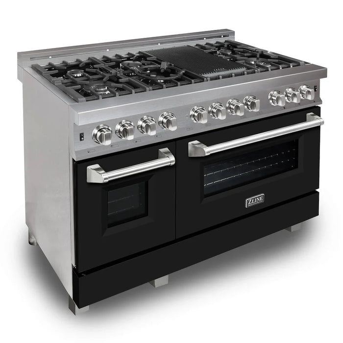 ZLINE 48" Bundle Range RAS-BLM-48 & Range Hood 8654BLM-48, 2KP-RASBLMRH4809K