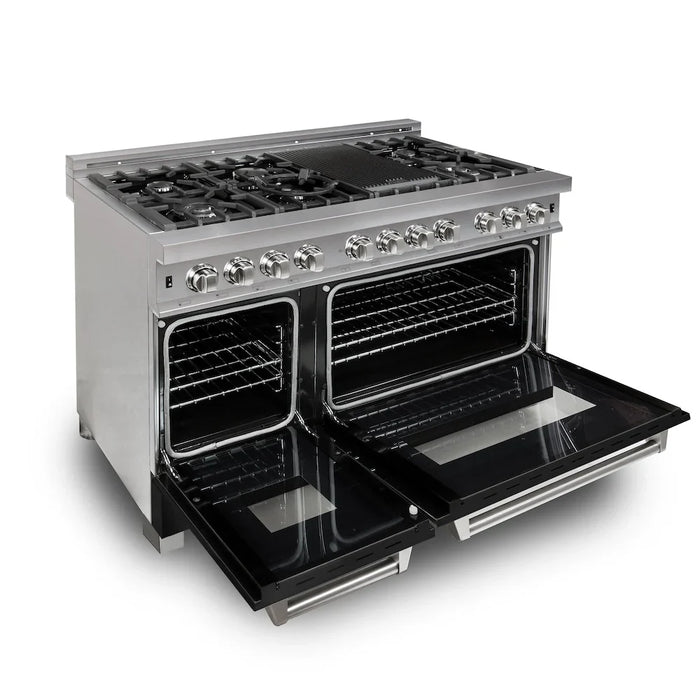 ZLINE 48" Bundle Range RAS-BLM-48 & Range Hood 8654BLM-48, 2KP-RASBLMRH4809K