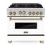 ZLINE 36" Autograph Edition, Range Gas Stove and Gas Oven, RGZ-WM-36-CB - Farmhouse Kitchen and Bath