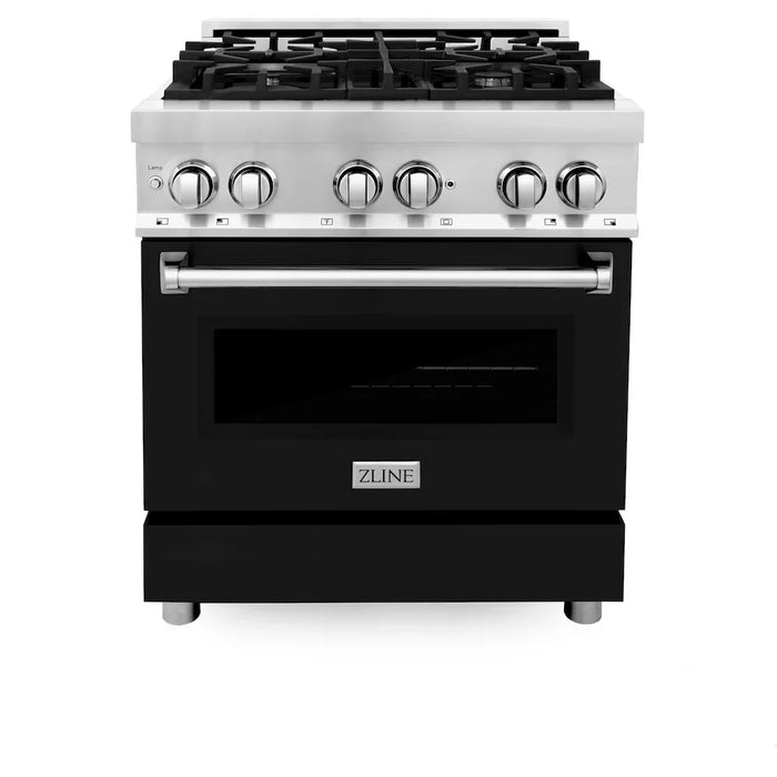 ZLINE 30" Bundle Range RA-BLM-30 &  Wall Range Hood KB-30, 2KP-RABLMRH3009K