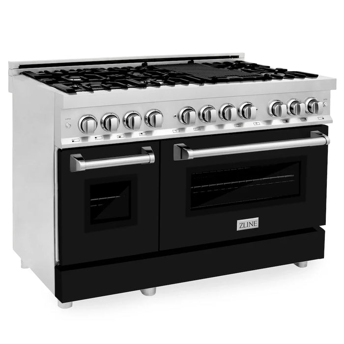 ZLINE 48" Bundle Range RA48 & Wall Range Hood KB-48, 2KP-RABLMRH4809K