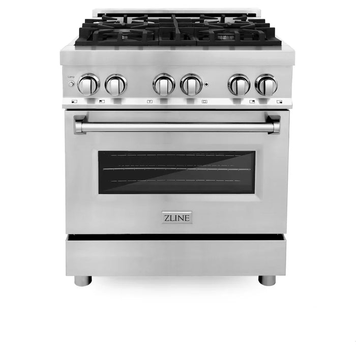 ZLINE Kitchen Package with Refrigerator, Range, Microwave, 3KPR-RAOTRH3009K
