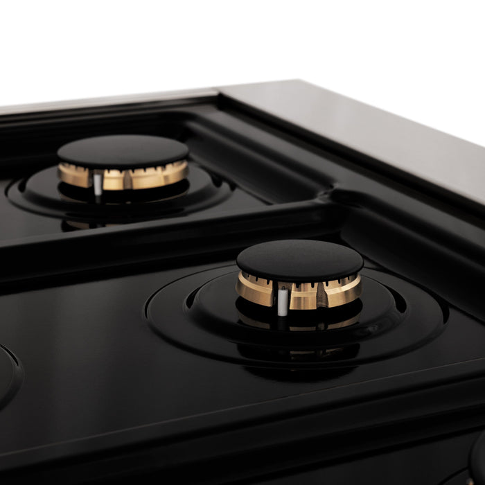 ZLINE 30" Autograph Gas Range, DuraSnow, White Door, RGSZ-WM-30-MB - Farmhouse Kitchen and Bath