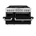 ZLINE 48" Gas on Gas Range in Stainless, Black Matt Doors, RG-BLM-48 - Farmhouse Kitchen and Bath