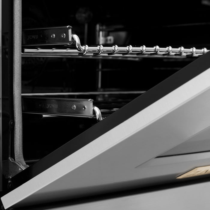 ZLINE 48" Autograph Edition Stainless Gas Range, Gold Accent, RGZ-48-G - Farmhouse Kitchen and Bath