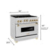 ZLINE 36" Autograph Edition Gas Range, Gas Oven DuraSnow, RGSZ-SN-36-G - Farmhouse Kitchen and Bath