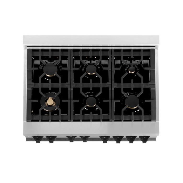 ZLINE 36" Autograph Edition, Range Gas Stove and Gas Oven, RGZ-WM-36-MB - Farmhouse Kitchen and Bath