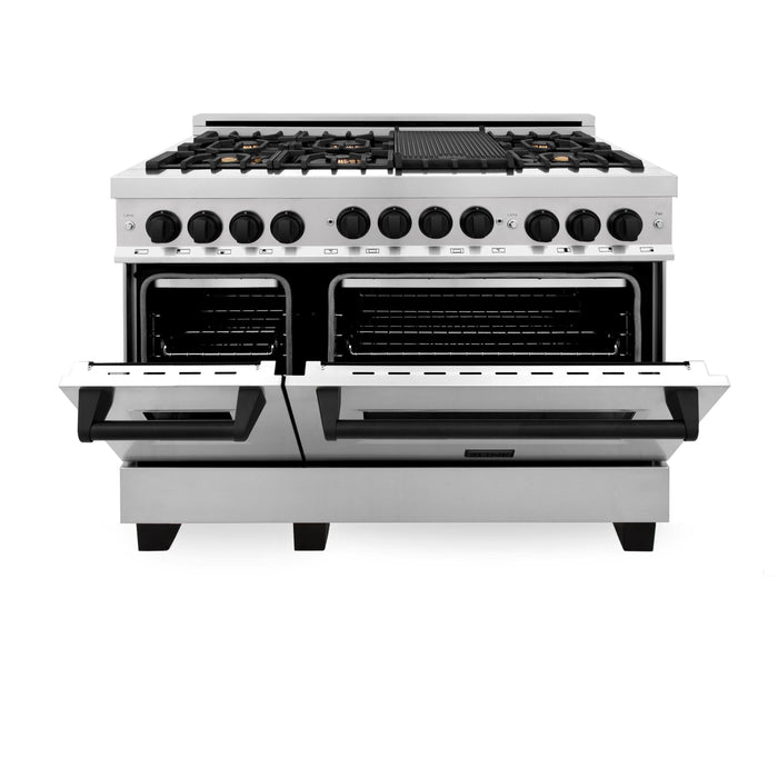 ZLINE 48" Autograph Edition, Gas Range, Black Accents, RGZ-48-MB - Farmhouse Kitchen and Bath