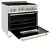 ZLINE 36" Autograph Edition, Gas Range, White Door, RGZ-WM-36-G - Farmhouse Kitchen and Bath