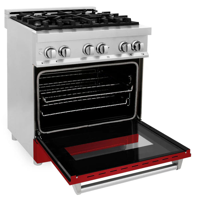 ZLINE 30" Bundle Range RA-RG-30 & Wall Range Hood KB-30, 2KP-RARGRH3009K