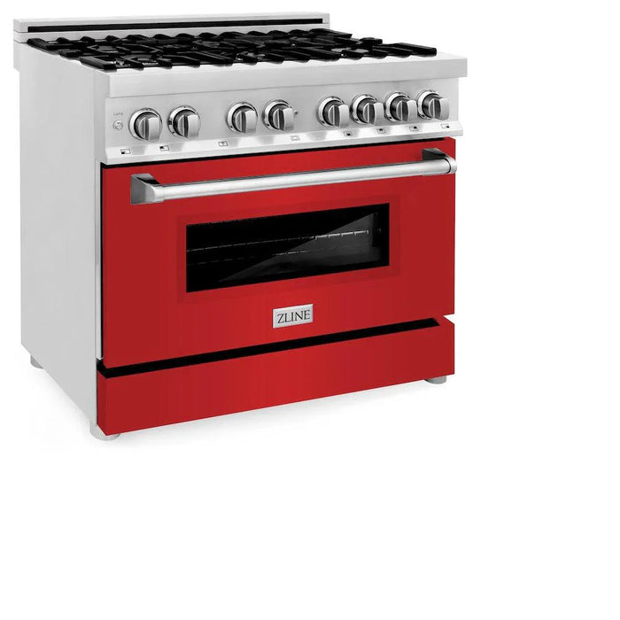 ZLINE 36" Bundle Range RA-RM-36 & Wall Range Hood KB-36, 2KP-RARMRH3609K