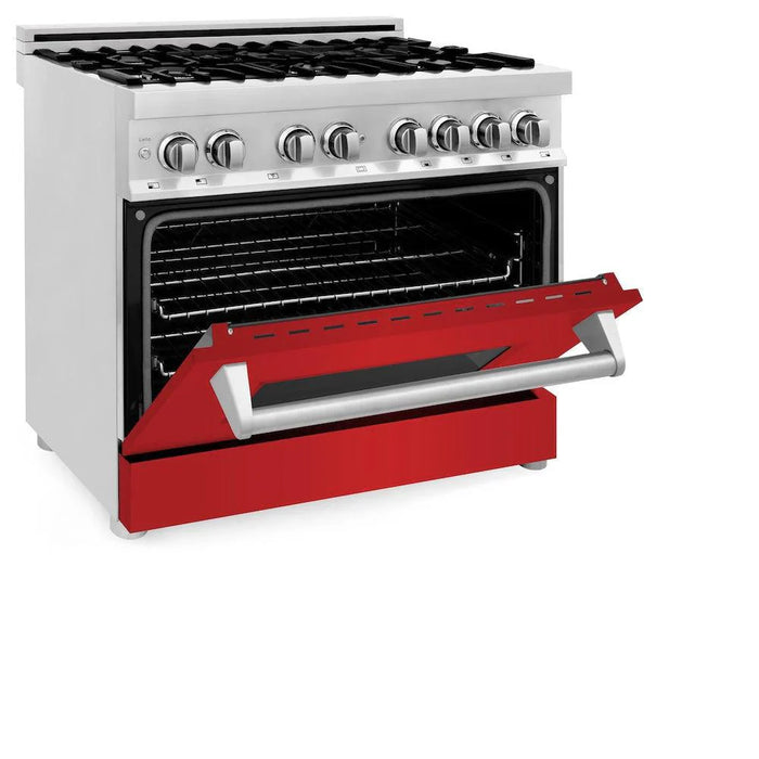 ZLINE 36" Bundle Range RA-RM-36 & Wall Range Hood KB-36, 2KP-RARMRH3609K
