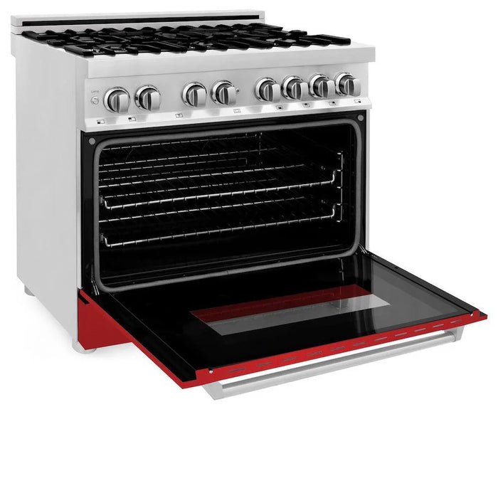 ZLINE 36" Bundle Range RA-RM-36 & Wall Range Hood KB-36, 2KP-RARMRH3609K