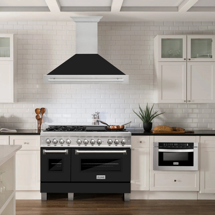 ZLINE 48" Autograph DuraSnow Black Matt Wall Range Hood 8654SNX-BLM-4809K