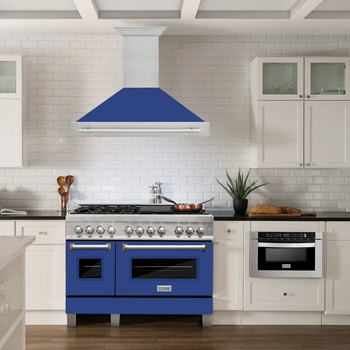ZLINE 48" Autograph DuraSnow Stainless Wall Range Hood 8654SNX-BM-4809K