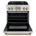 ZLINE 30" Autograph Edition, Gas Range, Gas Oven White Door, RGZ-30-CB - Farmhouse Kitchen and Bath