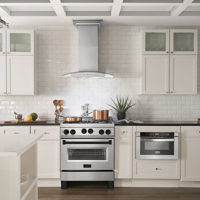 ZLINE 30" Autograph Edition, Gas Range, Gas Oven, RGZ-30-MB - Farmhouse Kitchen and Bath