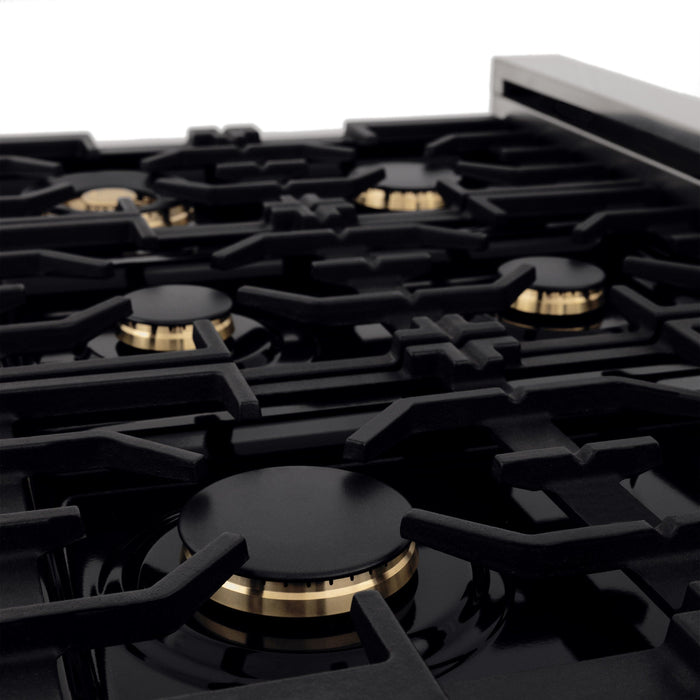 ZLINE 36" Autograph Edition, Range Gas Stove and Gas Oven, RGZ-WM-36-MB - Farmhouse Kitchen and Bath