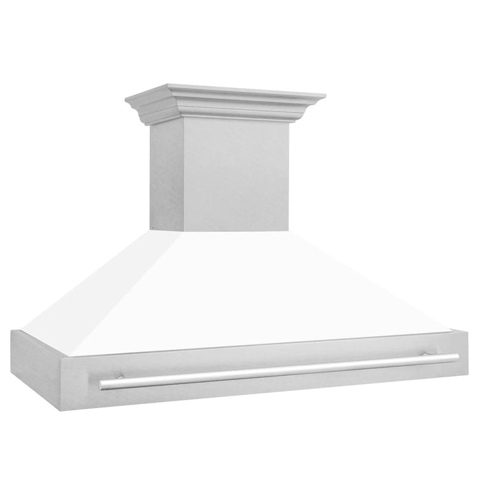 ZLINE 48" Autograph DuraSnow White Stainless Wall Range Hood 8654SNX-WM-4809K
